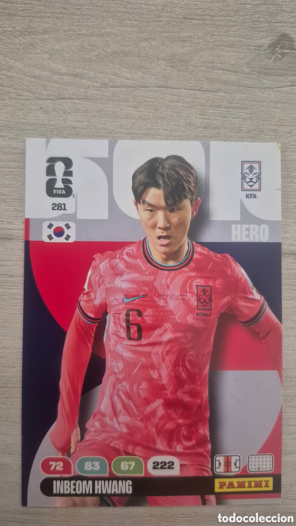 Fu&szlig;ball-Sticker: N&deg;281 Corea del Sur Inbeom Hwang Adrenalyn FIFA World Cup 2026