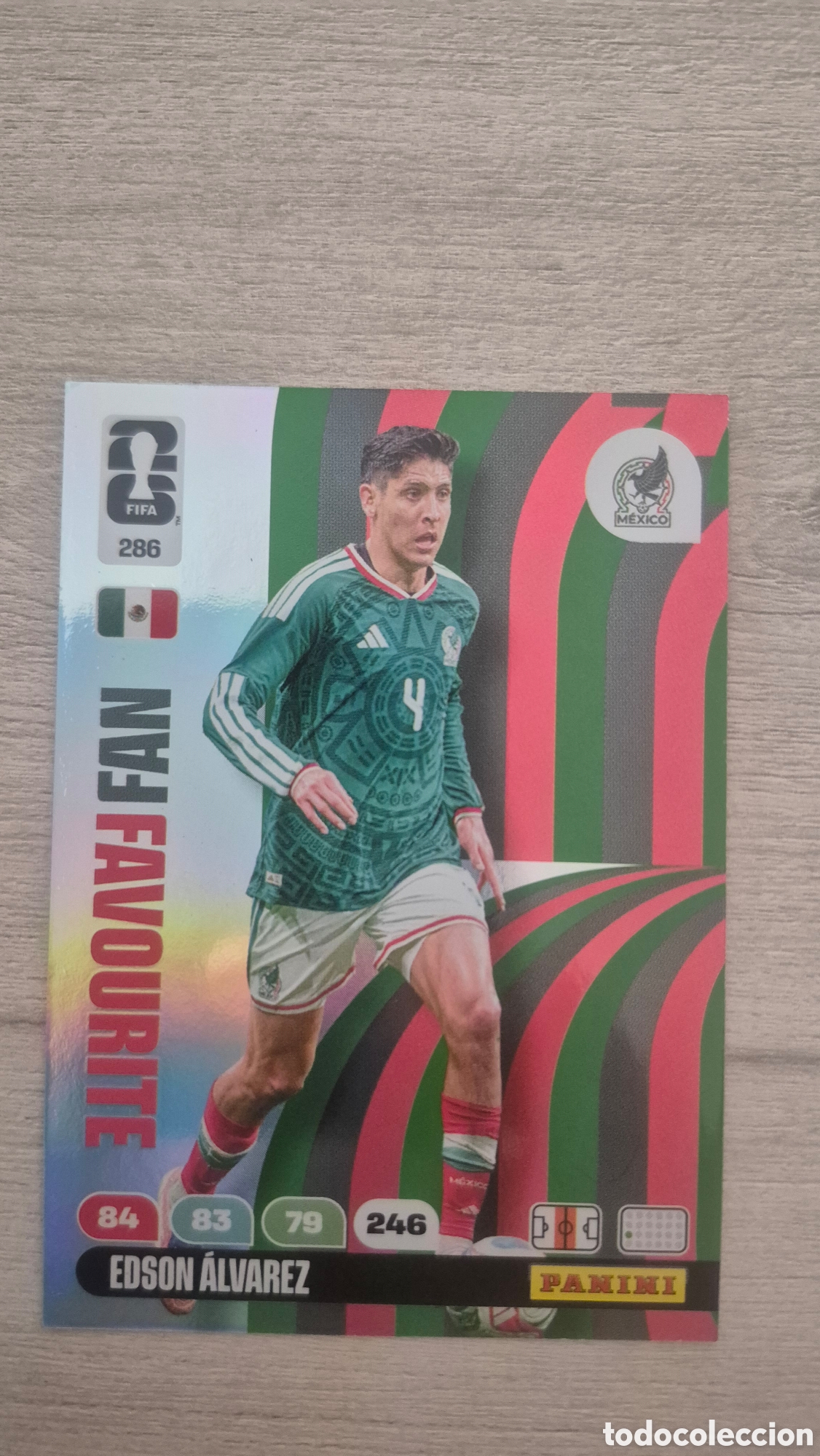 Cromos de F&uacute;tbol: N&deg;286 Fan Favourite M&eacute;xico Edson &Aacute;lvarez Adrenalyn FIFA World Cup 2026
