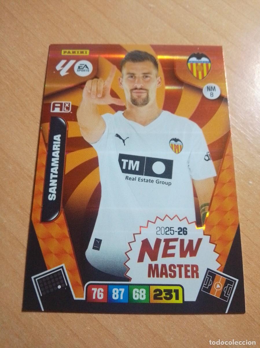 Cromos de f&uacute;tbol: NM8 SANTAMAR&Iacute;A NEW MASTER DEL VALENCIA 25 26 ADRENALYN XL 2025 2026 NUEVO
