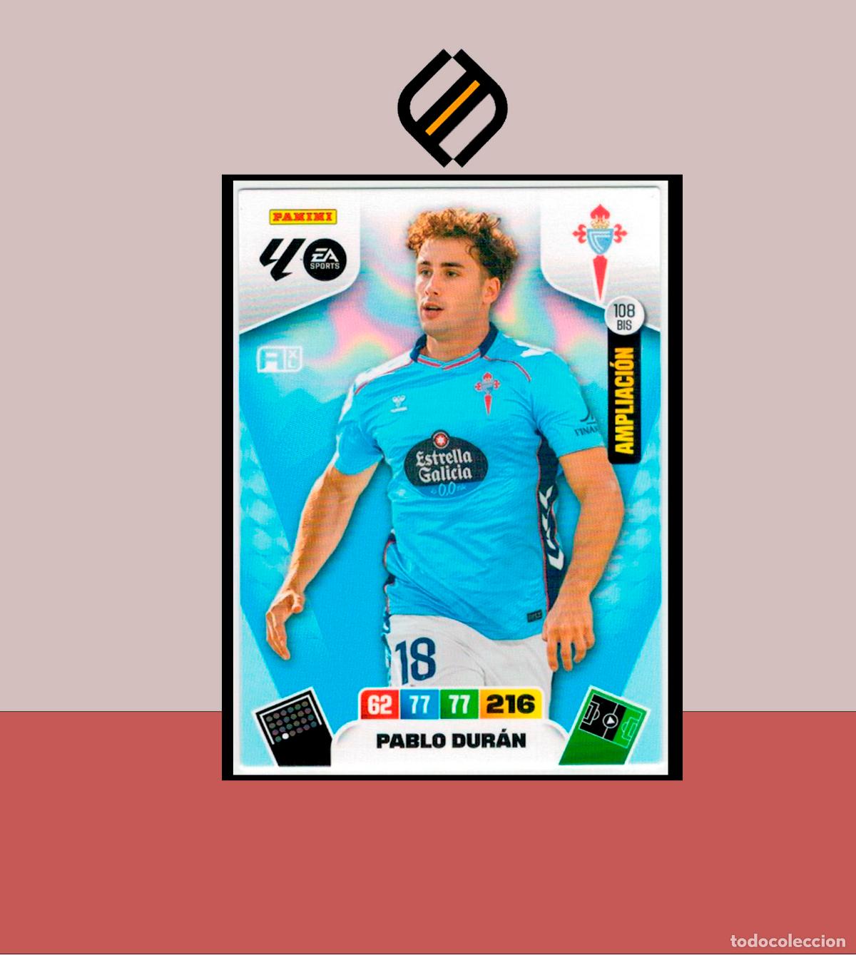 Cromos de F&uacute;tbol: ADRENALYN XL 2025 2026 PANINI N&ordm; 108 BIS PABLO DUR&Aacute;N CELTA DE VIGO AMPLIACI&Oacute;N CARD BOX PLATINUM