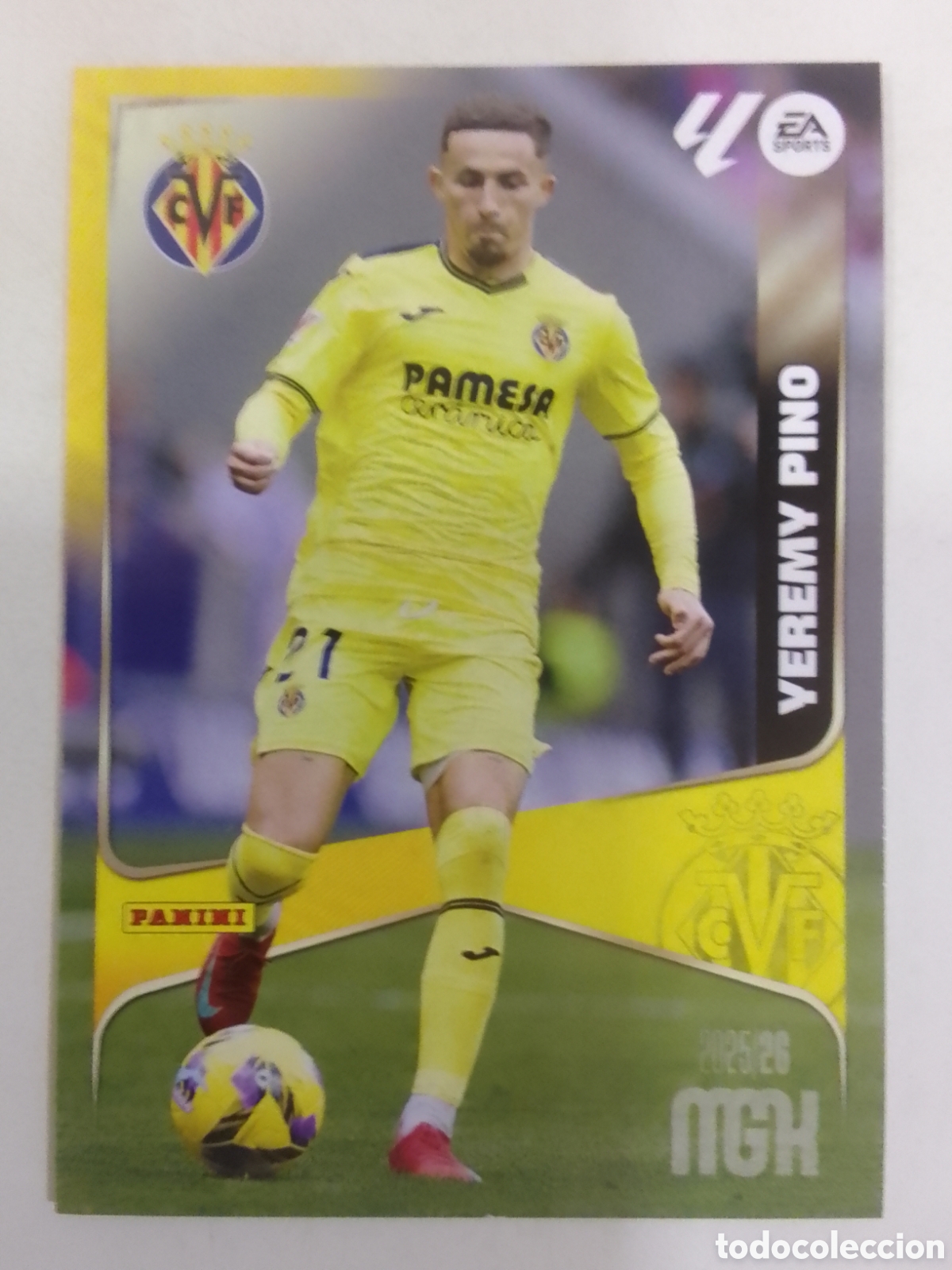 Cromos de F&uacute;tbol: Megacracks 2025/26 n&deg; 377 Yeremy Pino &bull; Villarreal.