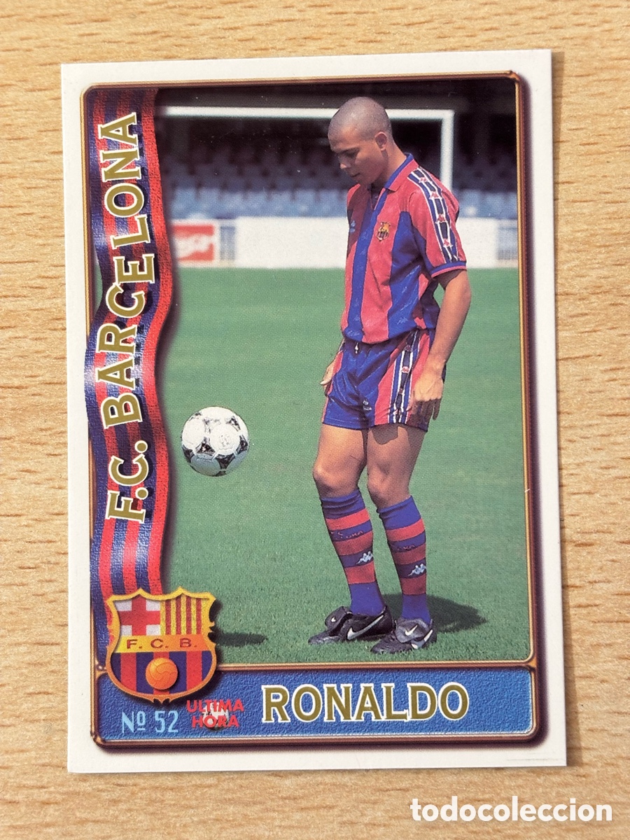 Cromos de F&uacute;tbol: # 52 U H Ronaldo FC Barcelona rookie card. Mundicromo 96/97. Excelente estado
