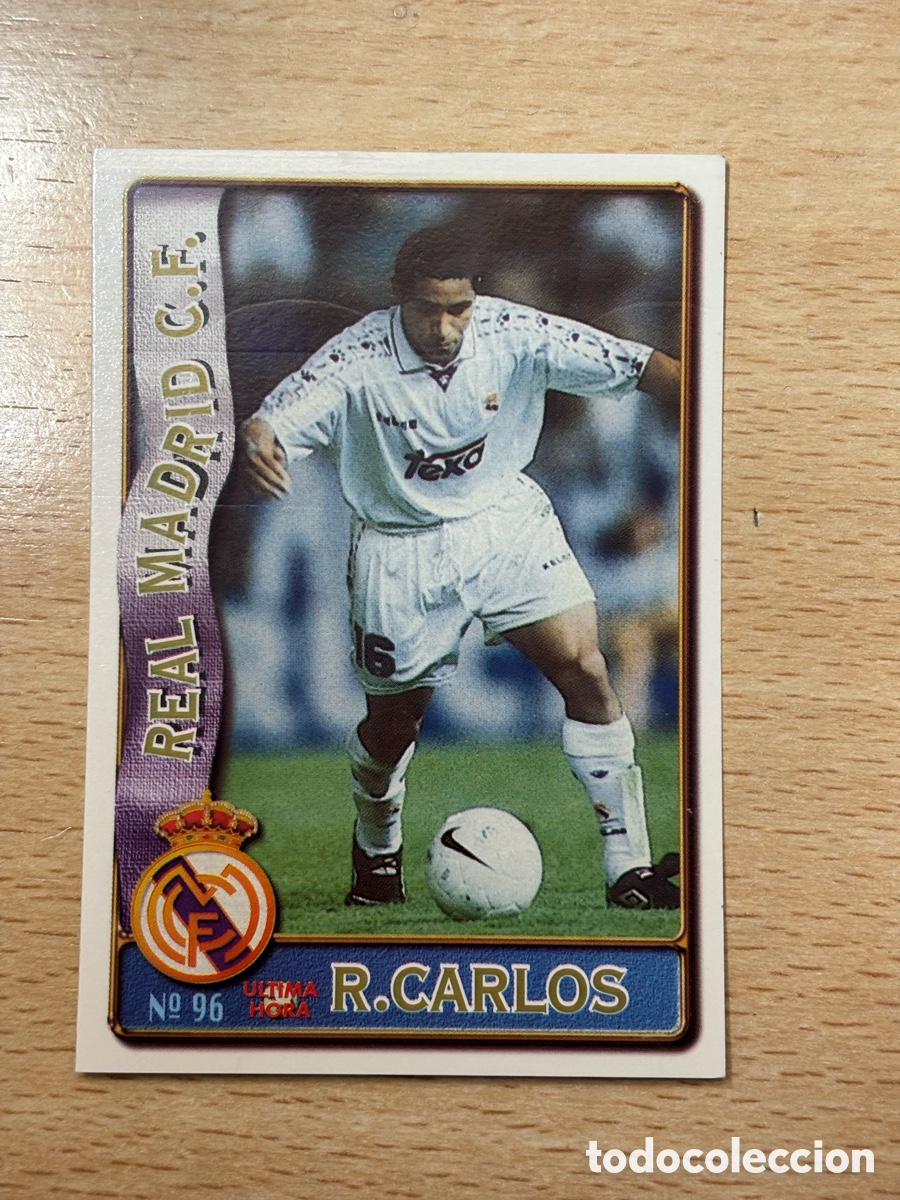 Cromos de F&uacute;tbol: # 96 Roberto Carlos Ultima Hora Real Madrid Mundicromo 96/97