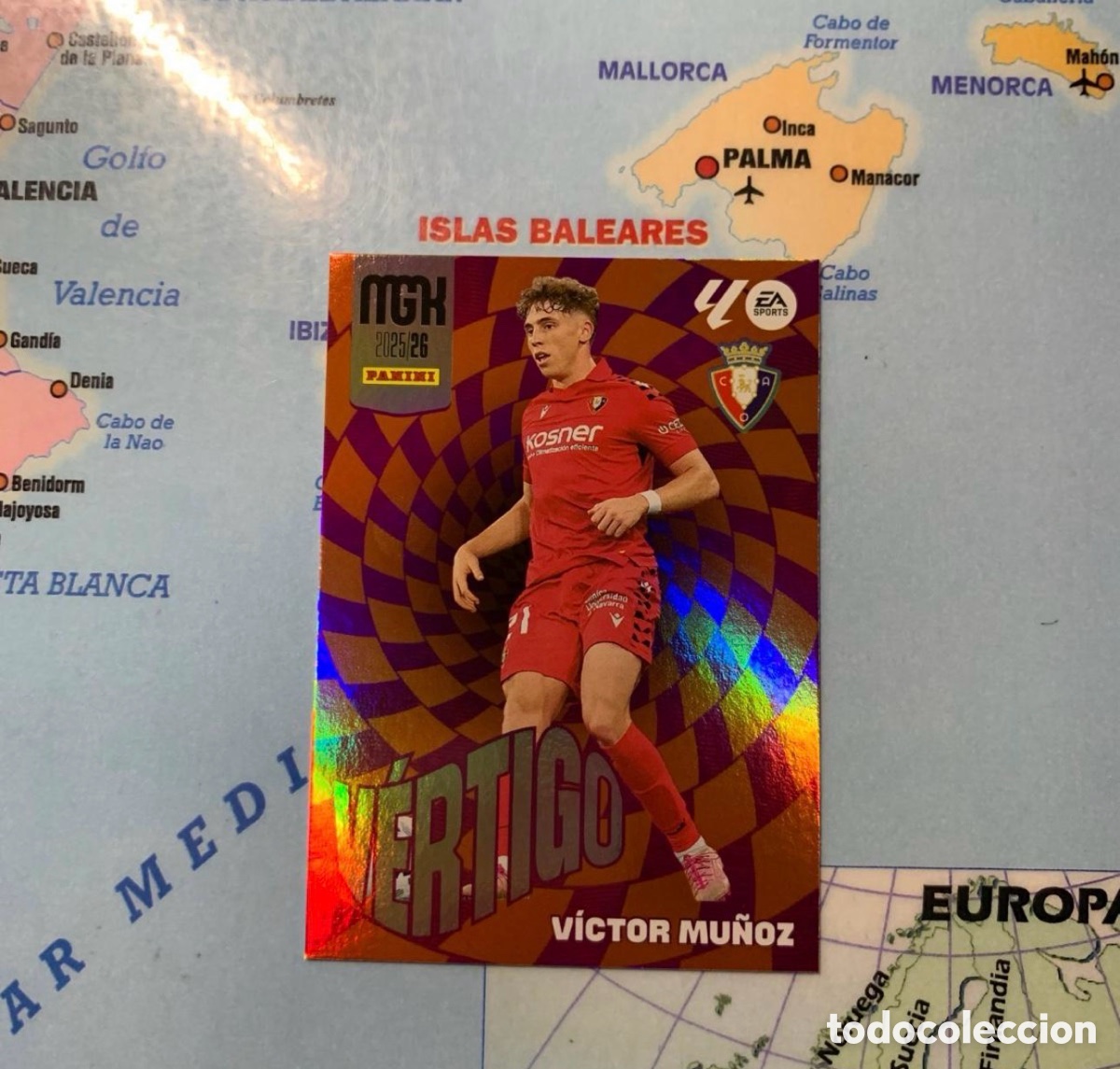 Cromos de F&uacute;tbol: V&iacute;ctor Mu&ntilde;oz nuevo v&eacute;rtigo n&uacute;mero 510 Del Osasuna Megacracks 25-26 2025-2026