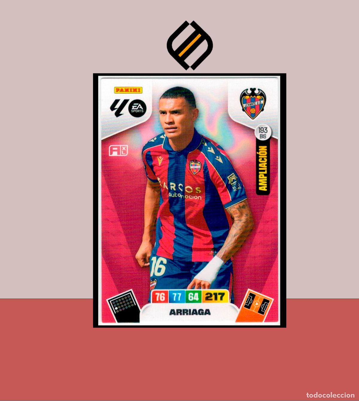 Cromos de F&uacute;tbol: ADRENALYN XL 2025 2026 PANINI N&ordm; 193 BIS ARRIAGA LEVANTE FC AMPLIACI&Oacute;N CARD BOX PLATINUM ALB&Uacute;M LIGA