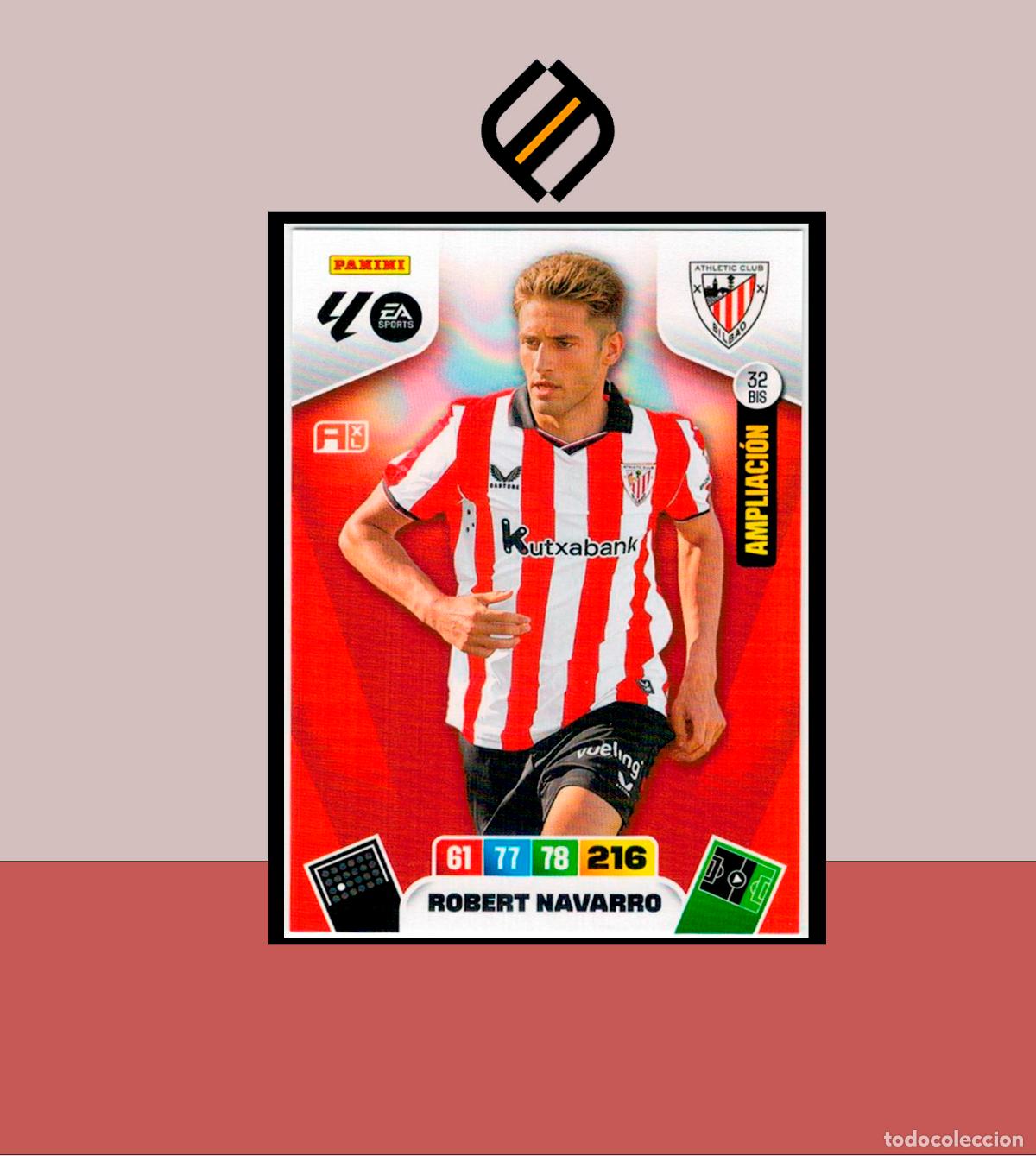 Cromos de F&uacute;tbol: ADRENALYN XL 2025 2026 PANINI 32 BIS ROBERT NAVARRO ATHLETIC CLUB BILBAO AMPLIACI&Oacute;N CARD SOBRE ORO