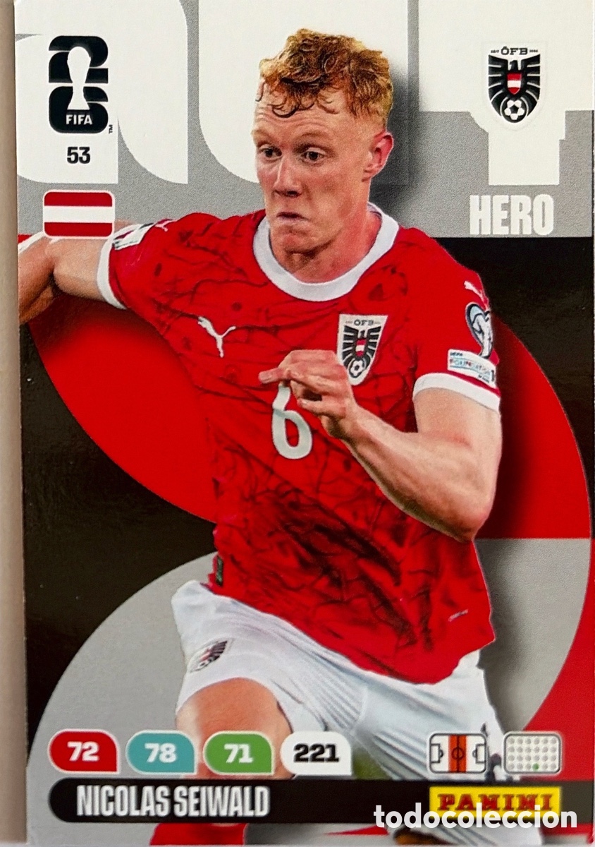 Fu&szlig;ball-Sticker: 53.- NICOLAS SEIWALD (AUSTRIA) ADRENALYN XL MUNDIAL 2026 (PANINI)