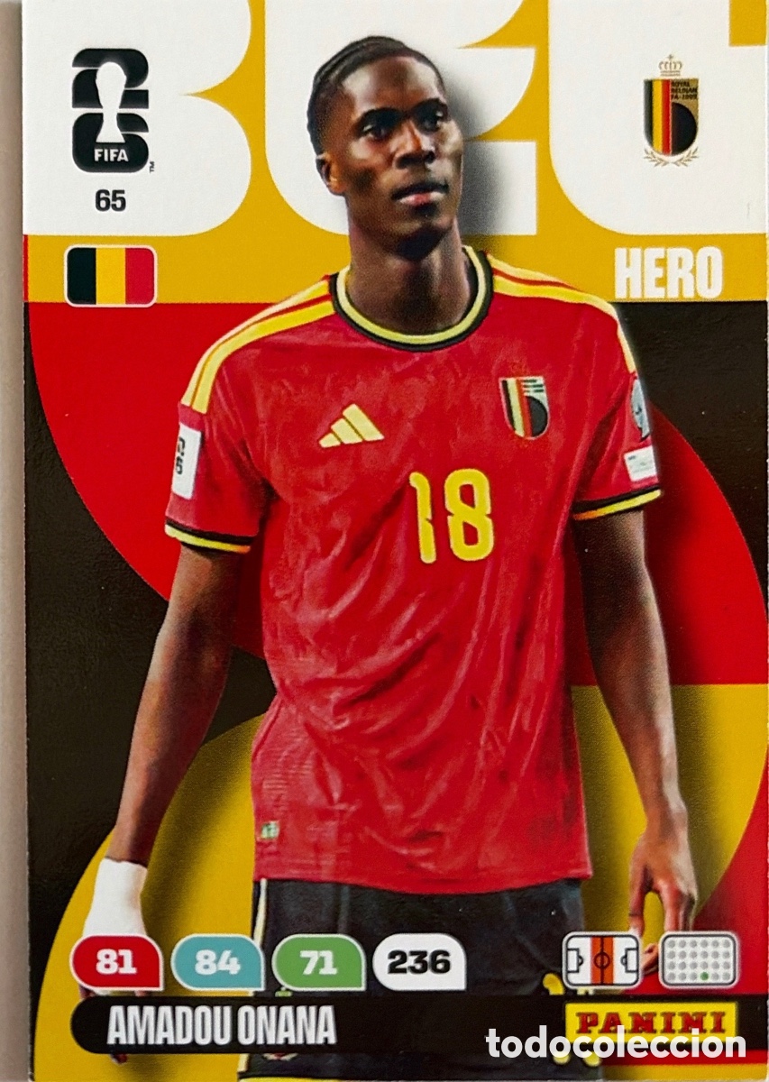 Cromos de F&uacute;tbol: 65.- AMADOU ONANA (BELGICA) ADRENALYN XL MUNDIAL 2026 (PANINI)
