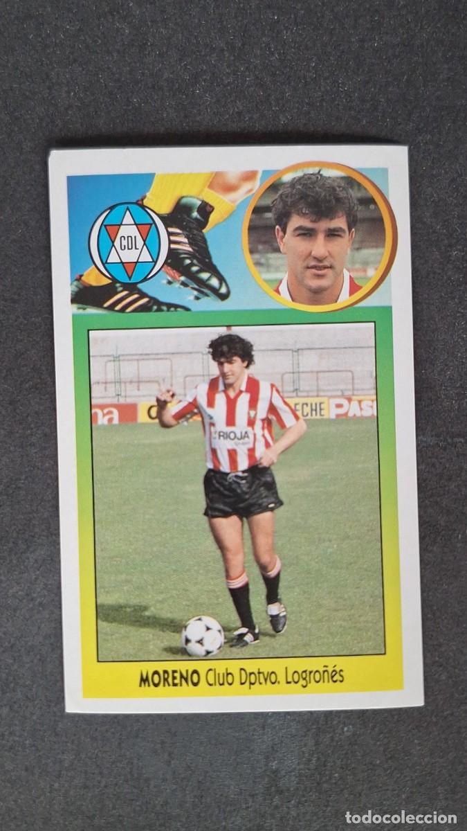 Fu&szlig;ball-Sticker: L4 MORENO C. D. LOGRO&Ntilde;ES ADHESIVO LIGA ESTE 1993 1994 93 94 NUNCA PEGADO SIN PEGAR