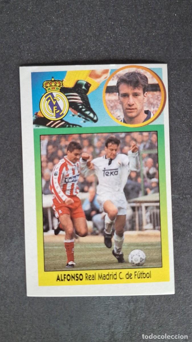 Figurine di Calcio: L4 ALFONSO REAL MADRID ADHESIVO LIGA ESTE 1993 1994 93 94 NUNCA PEGADO SIN PEGAR