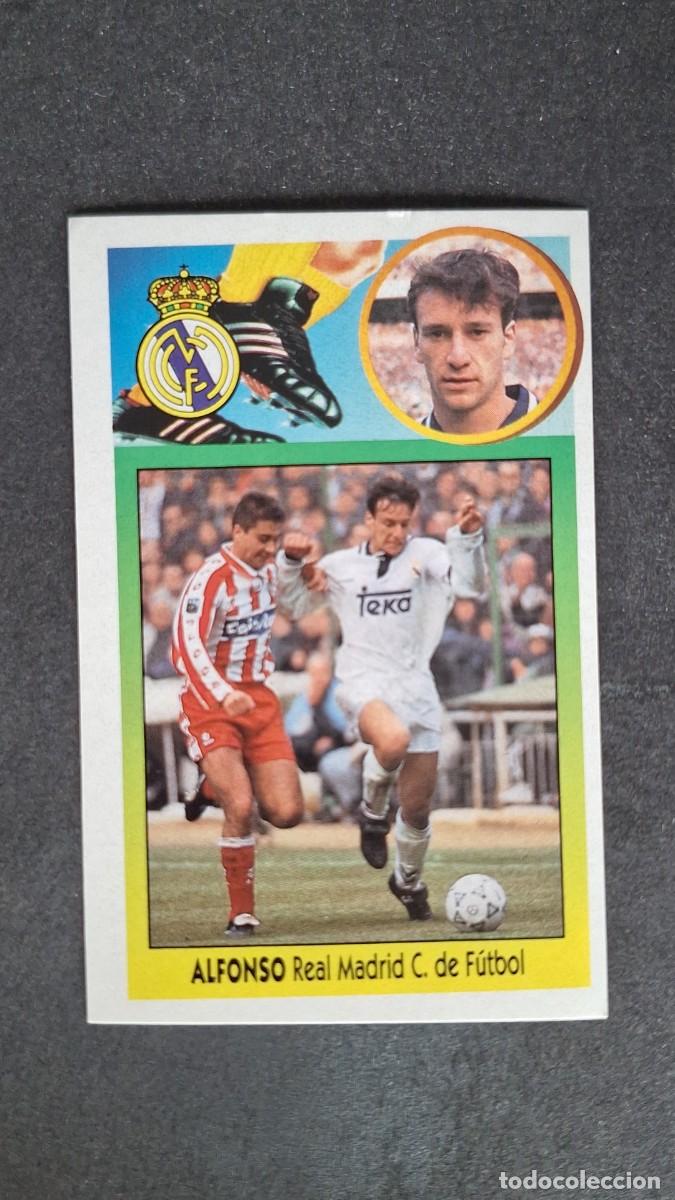 Figurine di Calcio: L4 ALFONSO REAL MADRID ADHESIVO LIGA ESTE 1993 1994 93 94 NUNCA PEGADO SIN PEGAR