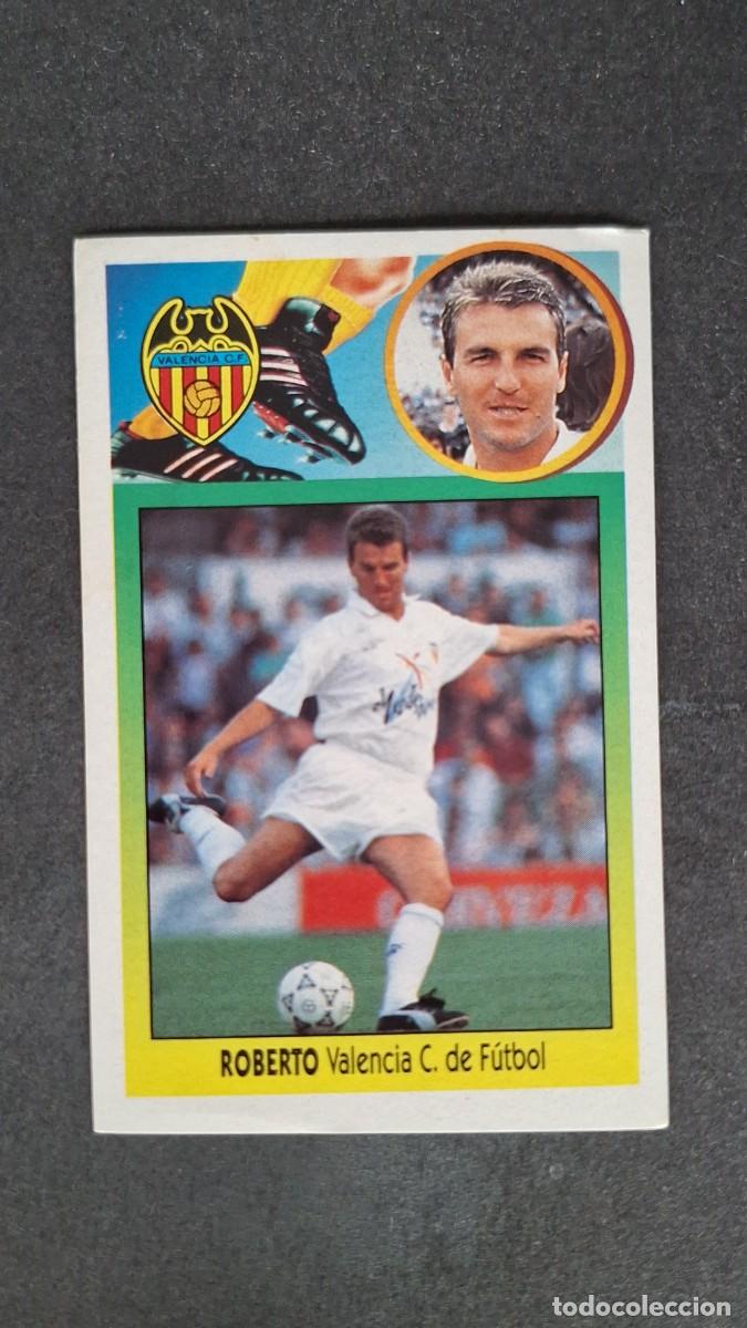 Cartes &agrave; collectionner de Football: L4 ROBERTO VALENCIA C. F. ADHESIVO LIGA ESTE 1993 1994 93 94 NUNCA PEGADO SIN PEGAR