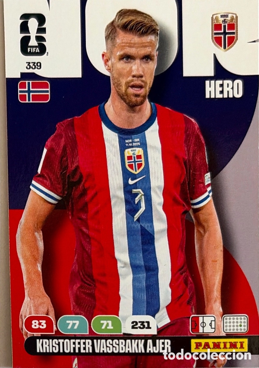 Cromos de F&uacute;tbol: 339.- KRISTOFFER VASSBAKK AJER (NORUEGA) ADRENALYN XL MUNDIAL 2026 (PANINI)