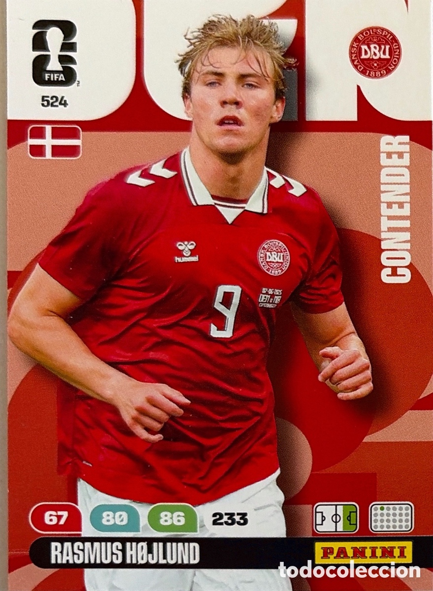 Fu&szlig;ball-Sticker: 524.- H&Oslash;JLUND (DINAMARCA) - ADRENALYN XL MUNDIAL 2026 (PANINI)