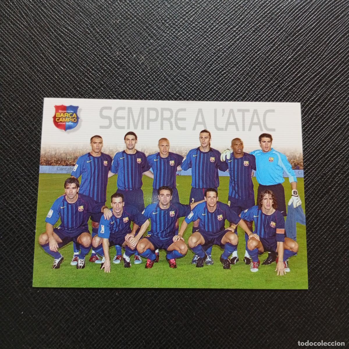 Fu&szlig;ball-Sticker: 5 ALINEACION BARCELONA PANINI MEGACRACKS CAMPIO BARCA 04 05 FUTBOL 2004 2005 - A131 PG262