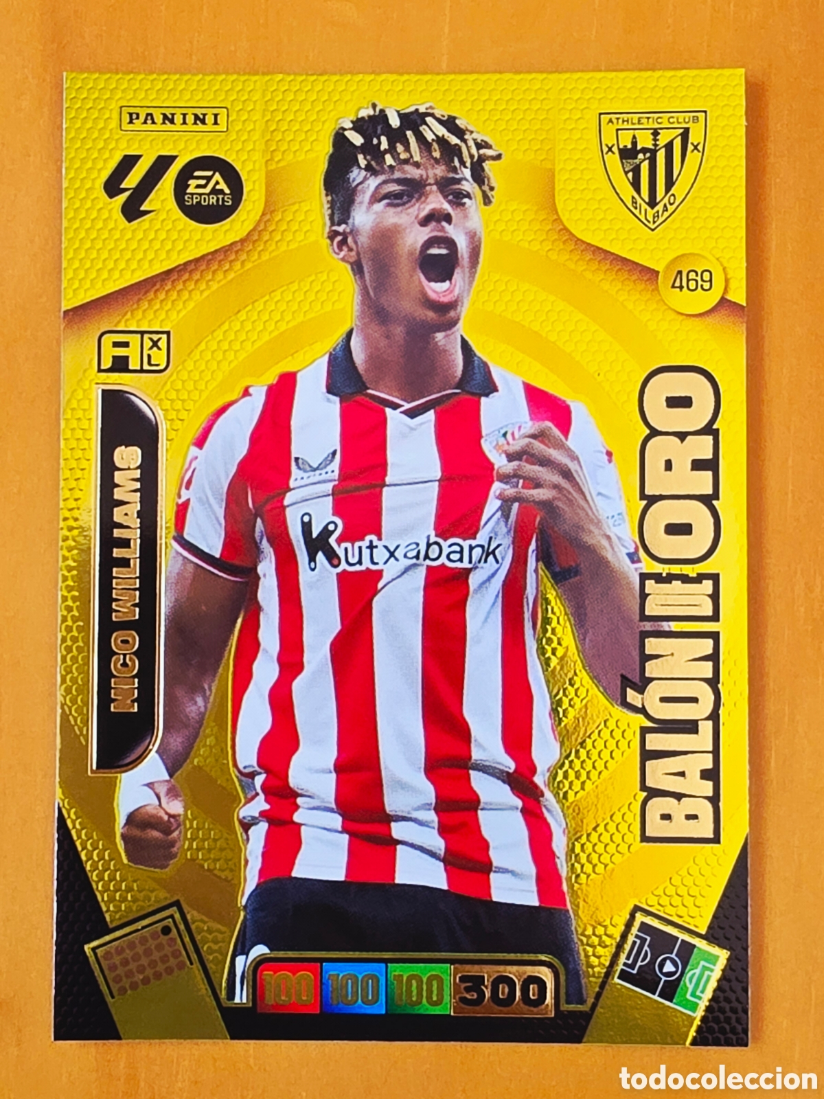 Cromos de F&uacute;tbol: 469 Nico Williams, Athletic Club de Bilbao, Bal&oacute;n de Oro, Panini Adrenalyn XL Liga 2025 2026 25 26