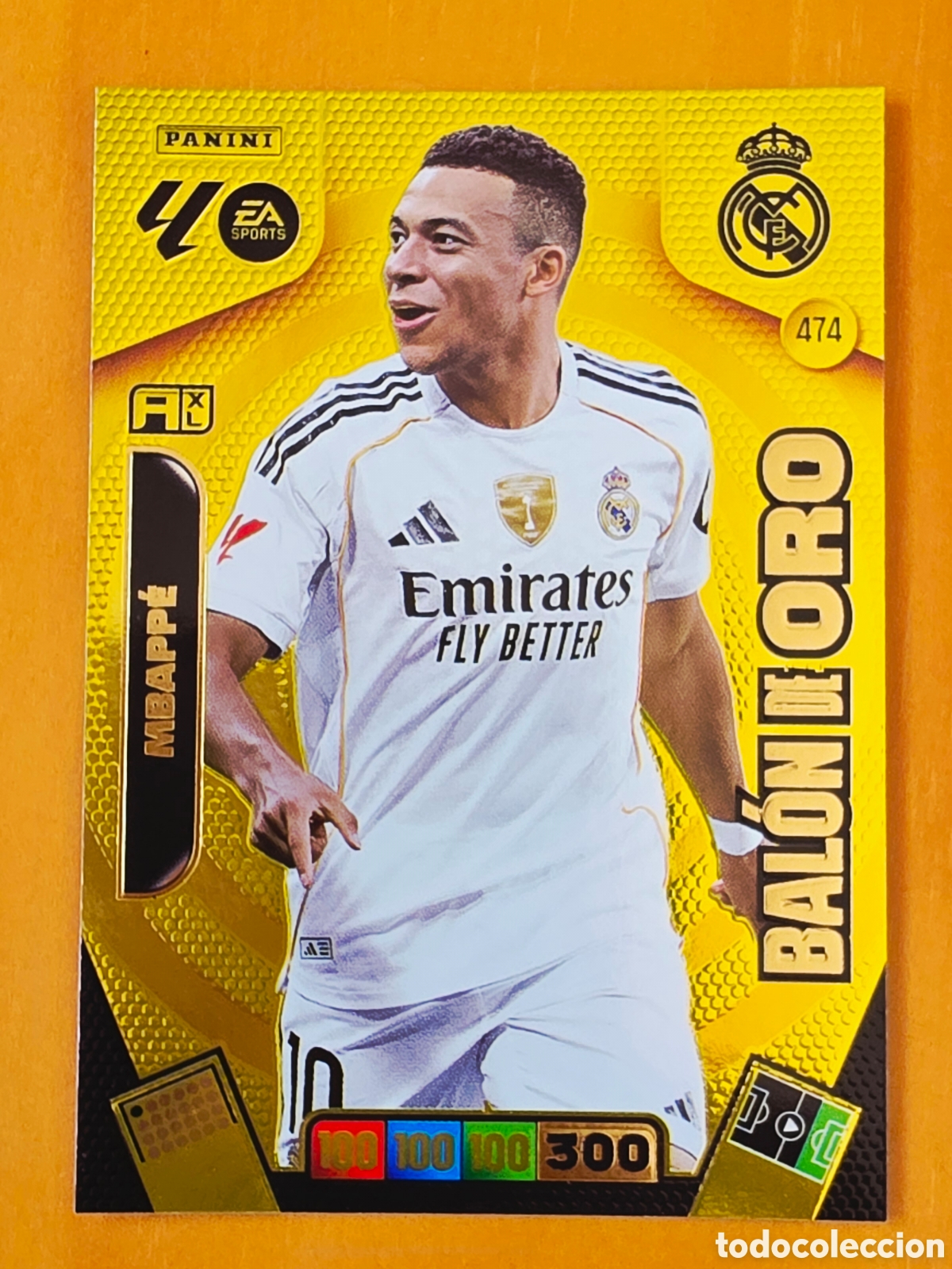 Cromos de F&uacute;tbol: 474 Kylian Mbapp&eacute;, Real Madrid, Bal&oacute;n de Oro, Panini Adrenalyn XL Liga 2025 2026 25 26