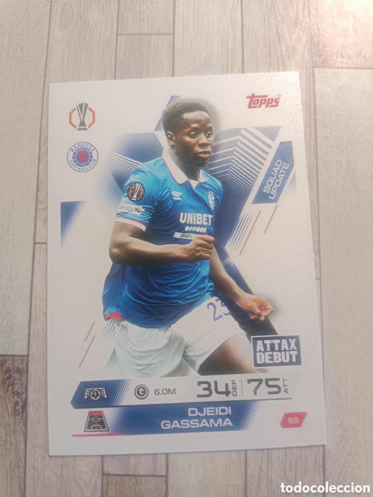 Cromos de F&uacute;tbol: 69 GASSAMA RANGERS SQUAD UPDATE MATCH ATTAX EXTRA CHAMPIONS 2025 2026 TOPPS 25 26