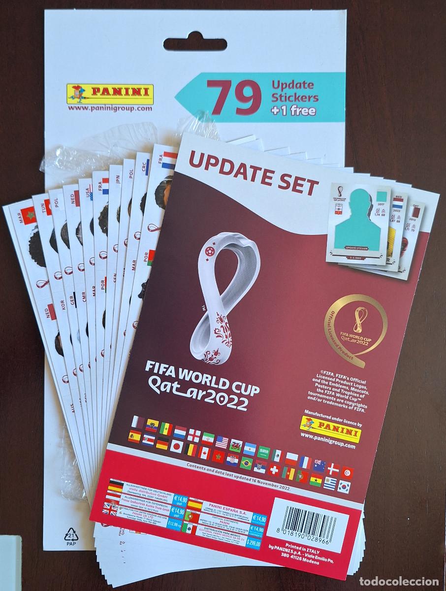 Figurine di Calcio: Qatar 2022 Mundial World Cup Panini Update set 79 Extra Lote + 311 cromos f&uacute;tbol stickers diferents.