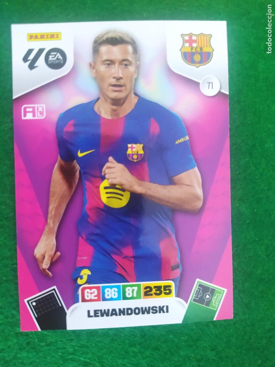 Fu&szlig;ball-Sticker: adrenalyn xl 2025 2026 codigo sin activar fc barcelona n&ordm; 71 lewandowski