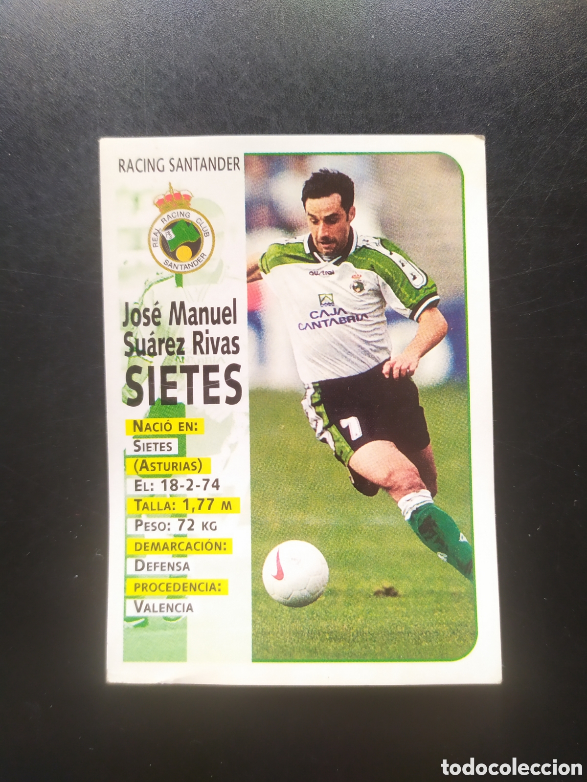 Cromos de F&uacute;tbol: Liga 1998 1999 98 99 panini sports Sietes n&deg; 281 Racing Santander