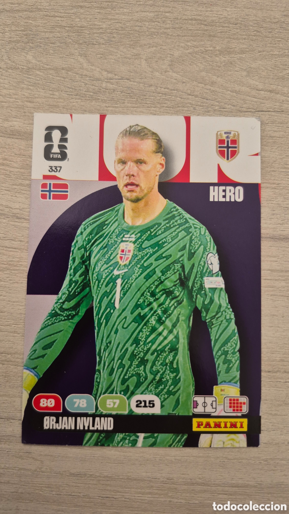 Figurine di Calcio: N&deg;337 Noruega &Oslash;rjan Nyland Adrenalyn FIFA World Cup 2026