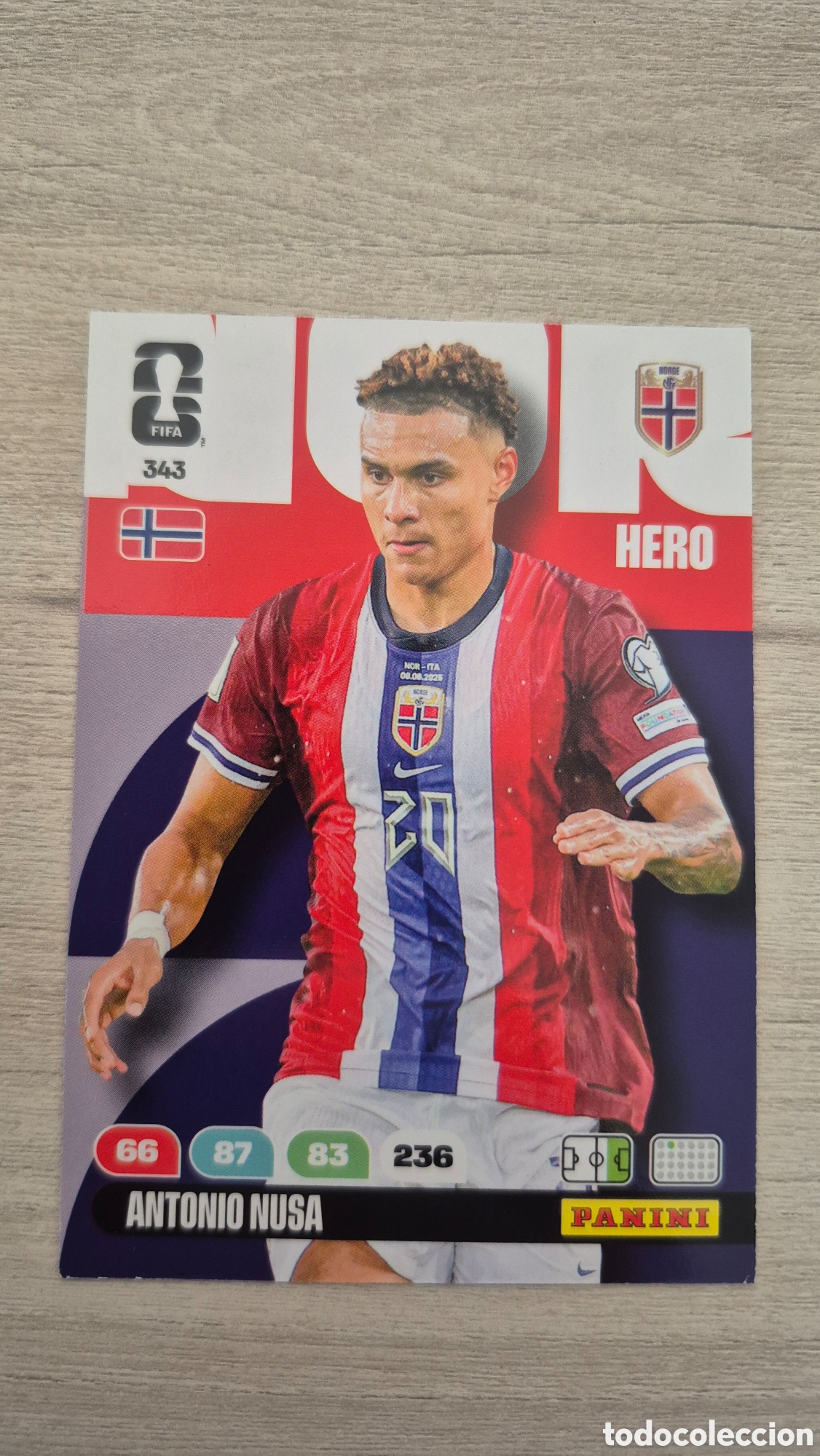 Figurine di Calcio: N&deg;343 Noruega Antonio Nusa Adrenalyn FIFA World Cup 2026