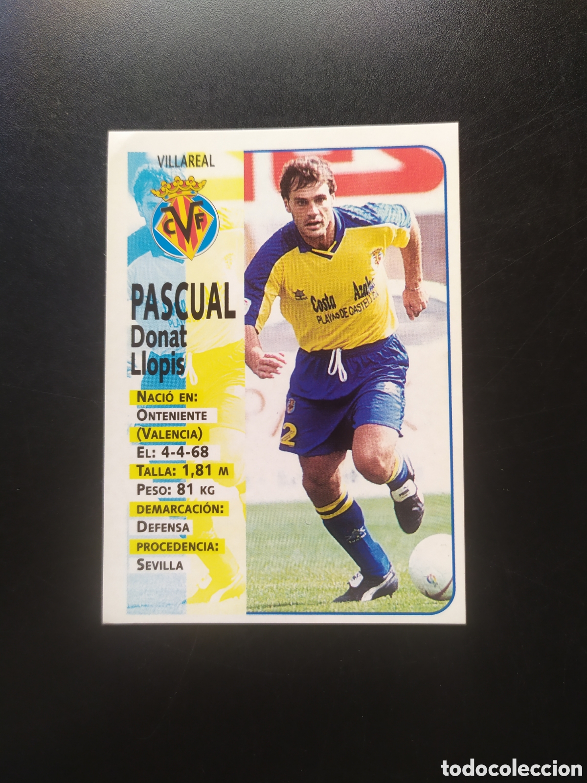 Figurine di Calcio: Liga 1998 1999 98 99 panini sports Pascual n&deg; 373 Villarreal sin pegar