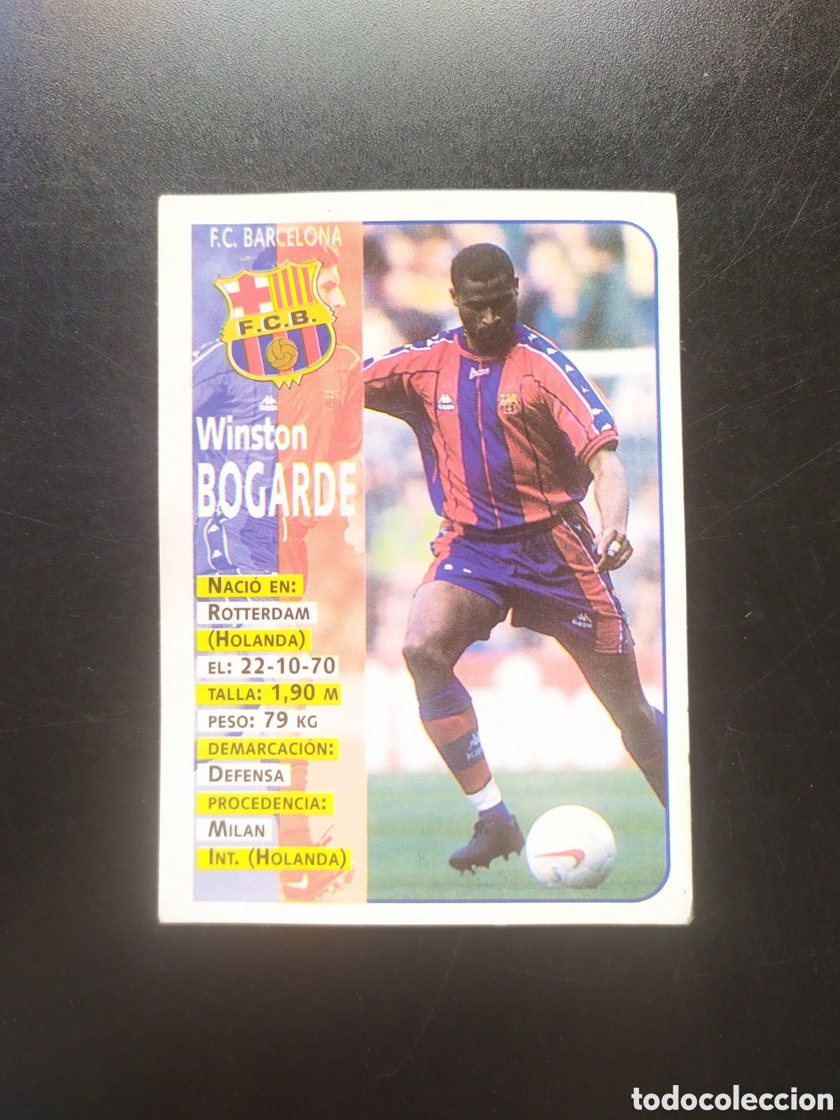 Cromos de F&uacute;tbol: Liga 1998 1999 98 99 panini sports Bogarde n&deg; 15 Barcelona