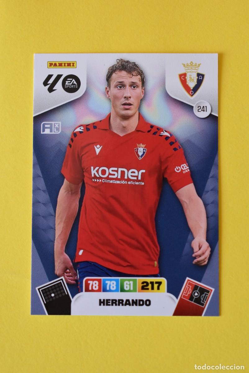 Figurine di Calcio: Cromo Adrenalyn XL. 2025 2026. 25 26. Herrando. Osasuna. N &ordm; 241. C&oacute;digo sin activar. Panini