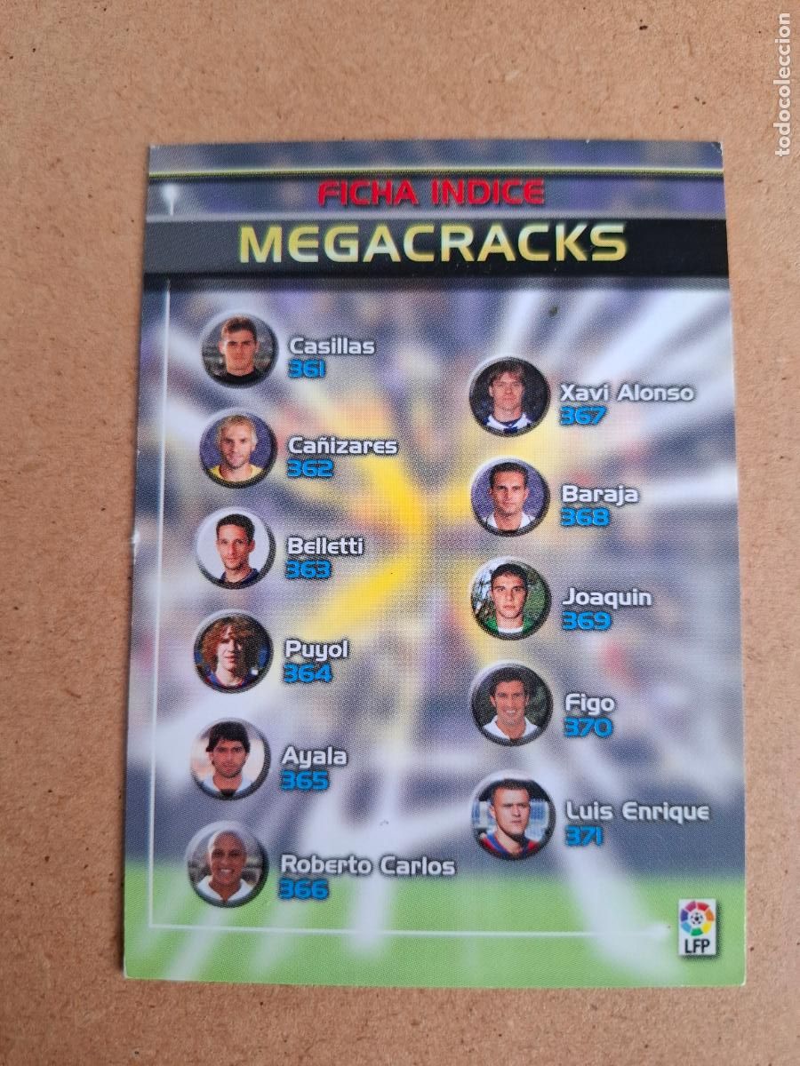 Cromos de Futebol: MEGAFICHAS 2003 2004 03 04 - PANINI - INDICE MEGACRACKS ( ERR&Oacute;NEO ) (CM)