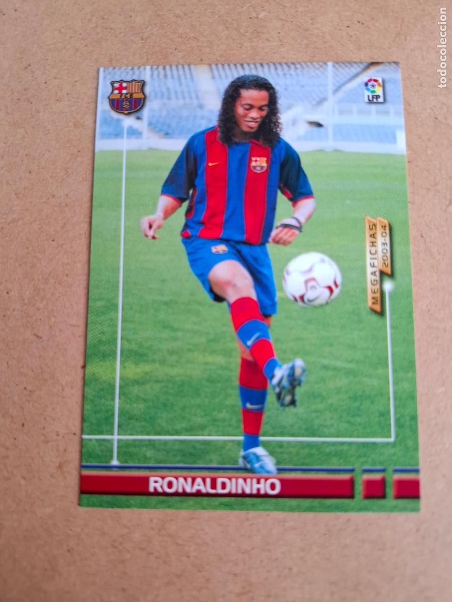 Fu&szlig;ball-Sticker: MEGAFICHAS 2003 2004 03 04 - PANINI - 449 RONALDINHO ( ROOKIE ) FC. BARCELONA (CM)