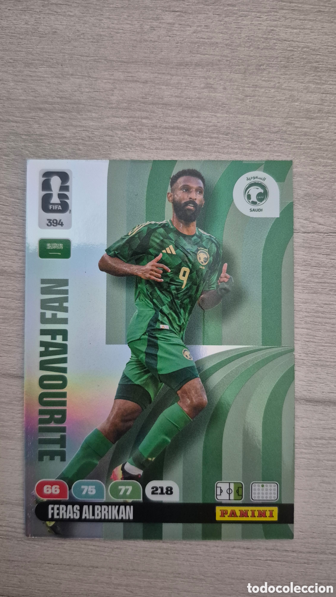 Cartes &agrave; collectionner de Football: N&deg;394 Fan Favourite Arabia Saudi Feras Albrikan Adrenalyn FIFA World Cup 2026