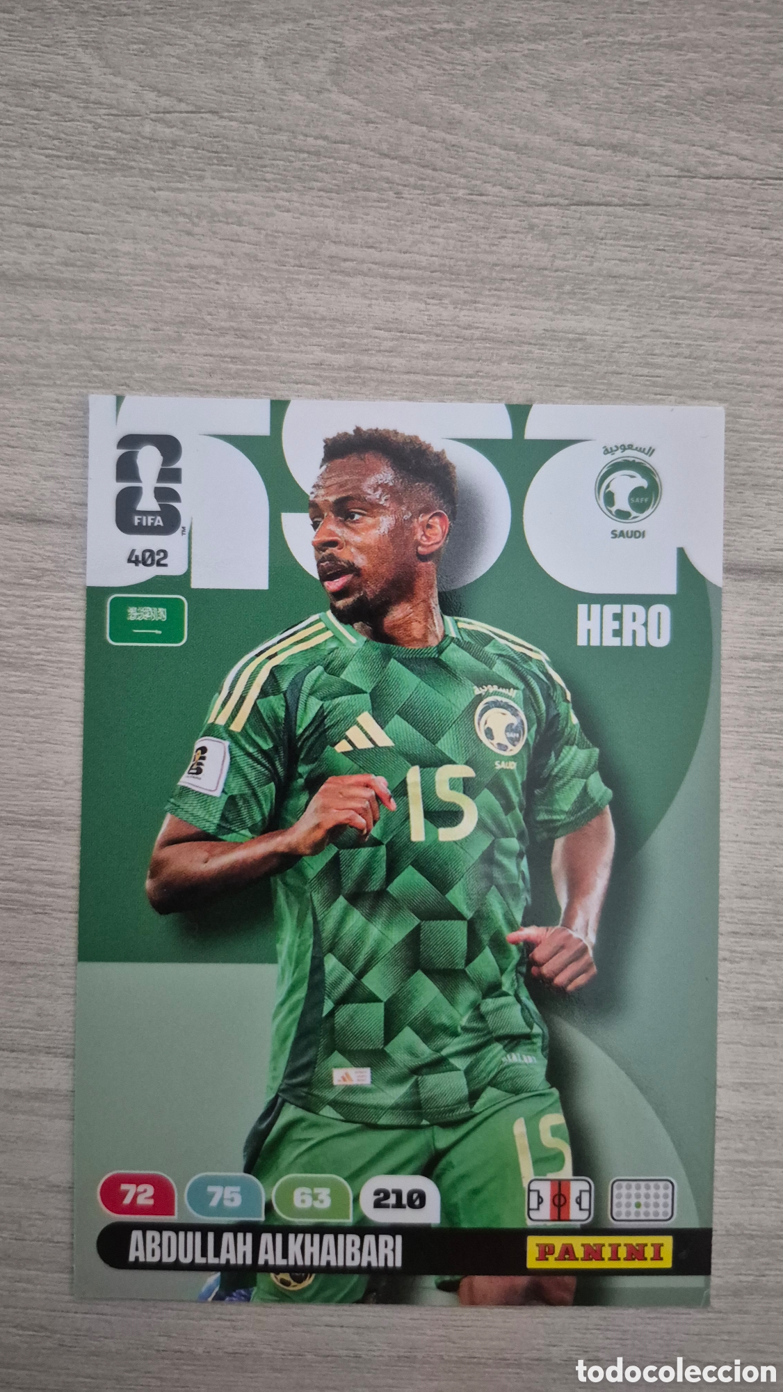 Fu&szlig;ball-Sticker: N&deg;402 Arabia Saudi Abdullah Alkhaibari Adrenalyn FIFA World Cup 2026
