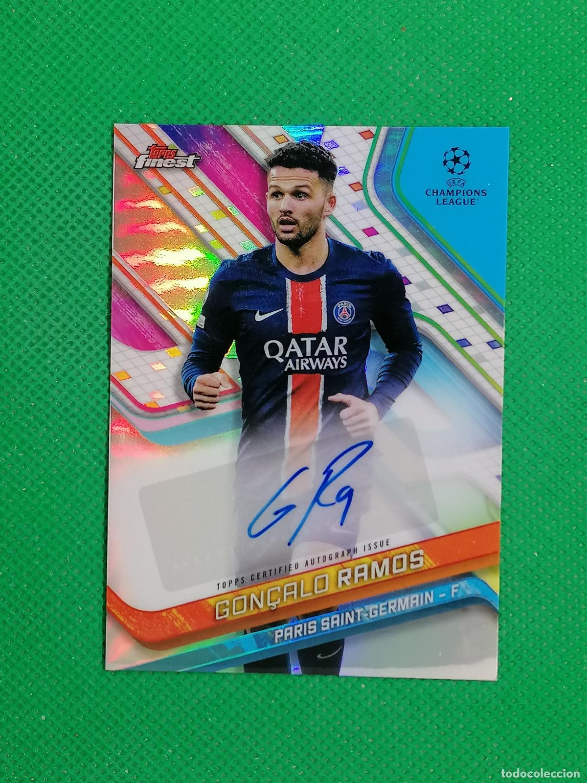 Cromos de F&uacute;tbol: BR-GR GONZALO RAMOS PARIS PSG /199 ROOKIE AUTO AUTOGRAFH FIRMA ⚽ TOPPS FINEST 24 25 2024 2025 ⚽