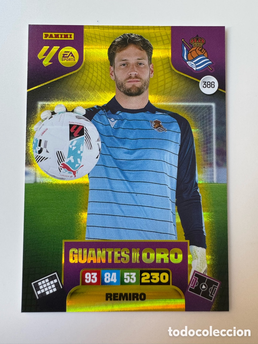 Cromos de F&uacute;tbol: PANINI ADRENALYN XL LIGA EA SPORTS 2025-2026 25-26 &ndash; GUANTES DE ORO N&ordm; 386 &ndash; &Aacute;lex Remiro