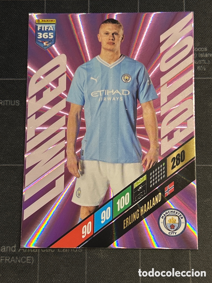 Cromos de F&uacute;tbol: ERLING HAALAND (MANCHESTER CITY) LIMITED EDITION PANINI ADRENALYN XL FIFA 365 2024 24