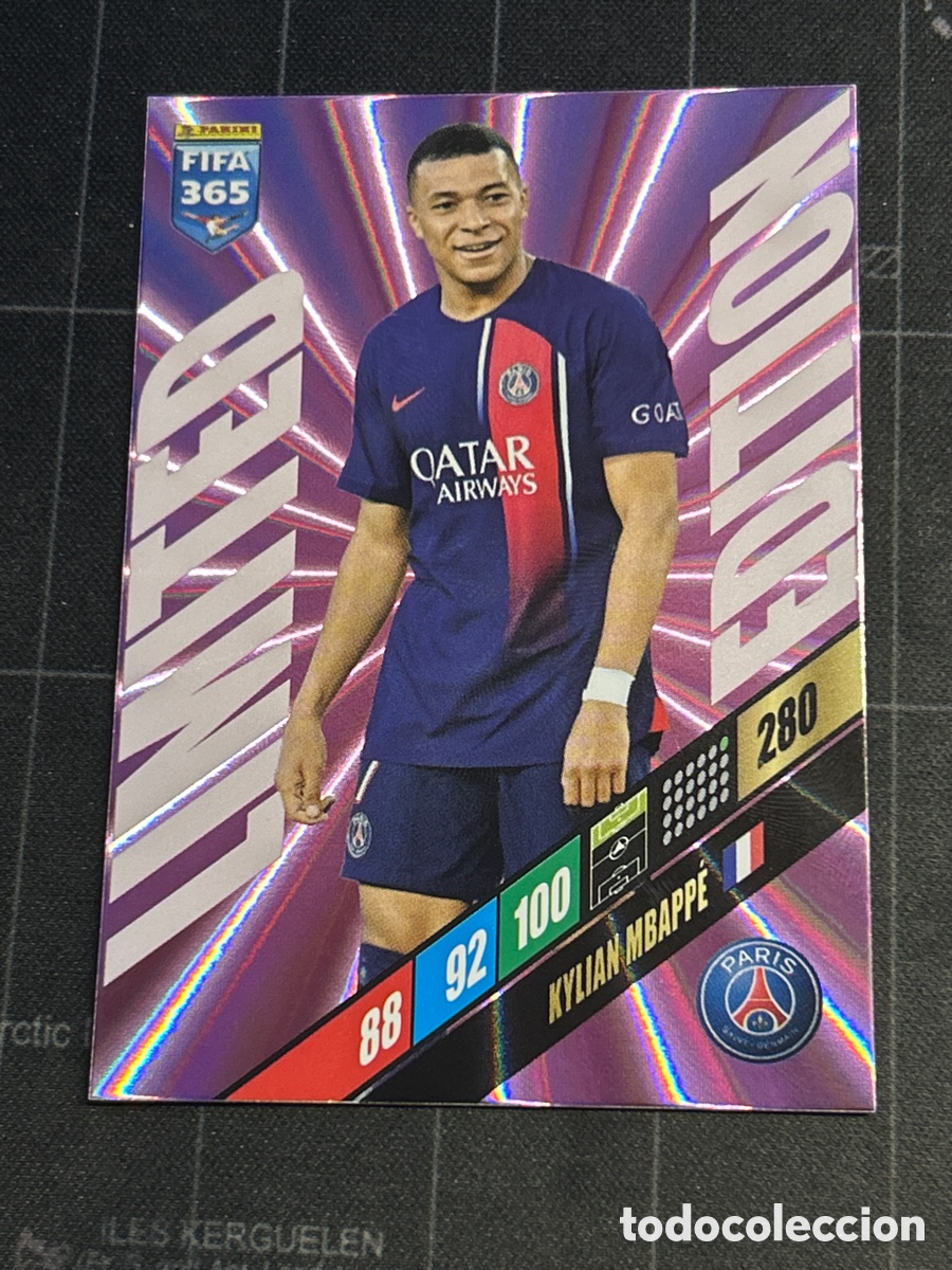 Cromos de F&uacute;tbol: KYLIAN MBAPPE (PSG) LIMITED EDITION PANINI ADRENALYN XL FIFA 365 2024 24