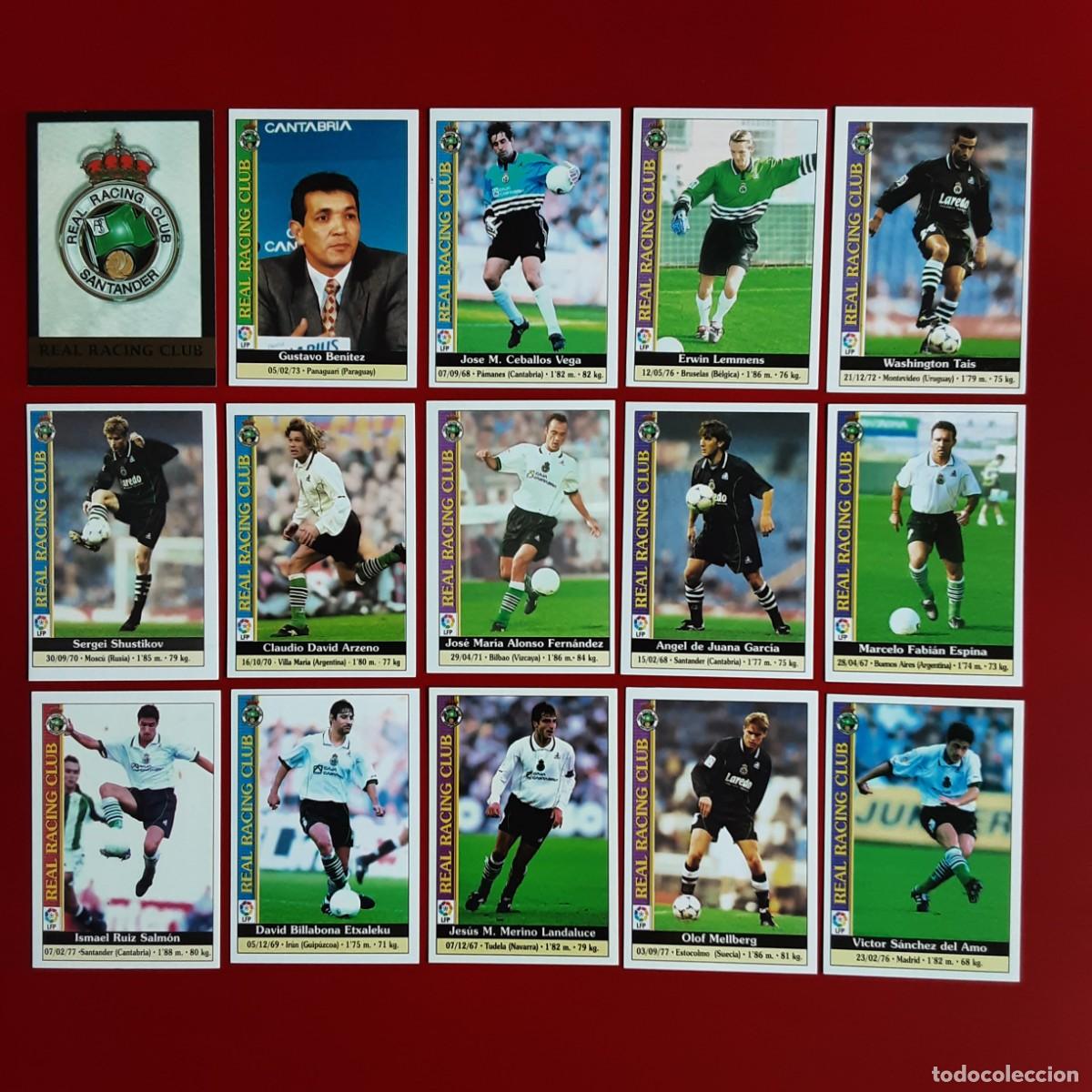 Cromos de f&uacute;tbol: EQUIPO COMPLETO (CON UNA VERSION) RACING SANTANDER MUNDICROMO TEMPORADA 1999 2000 99 00 LEER DENTRO