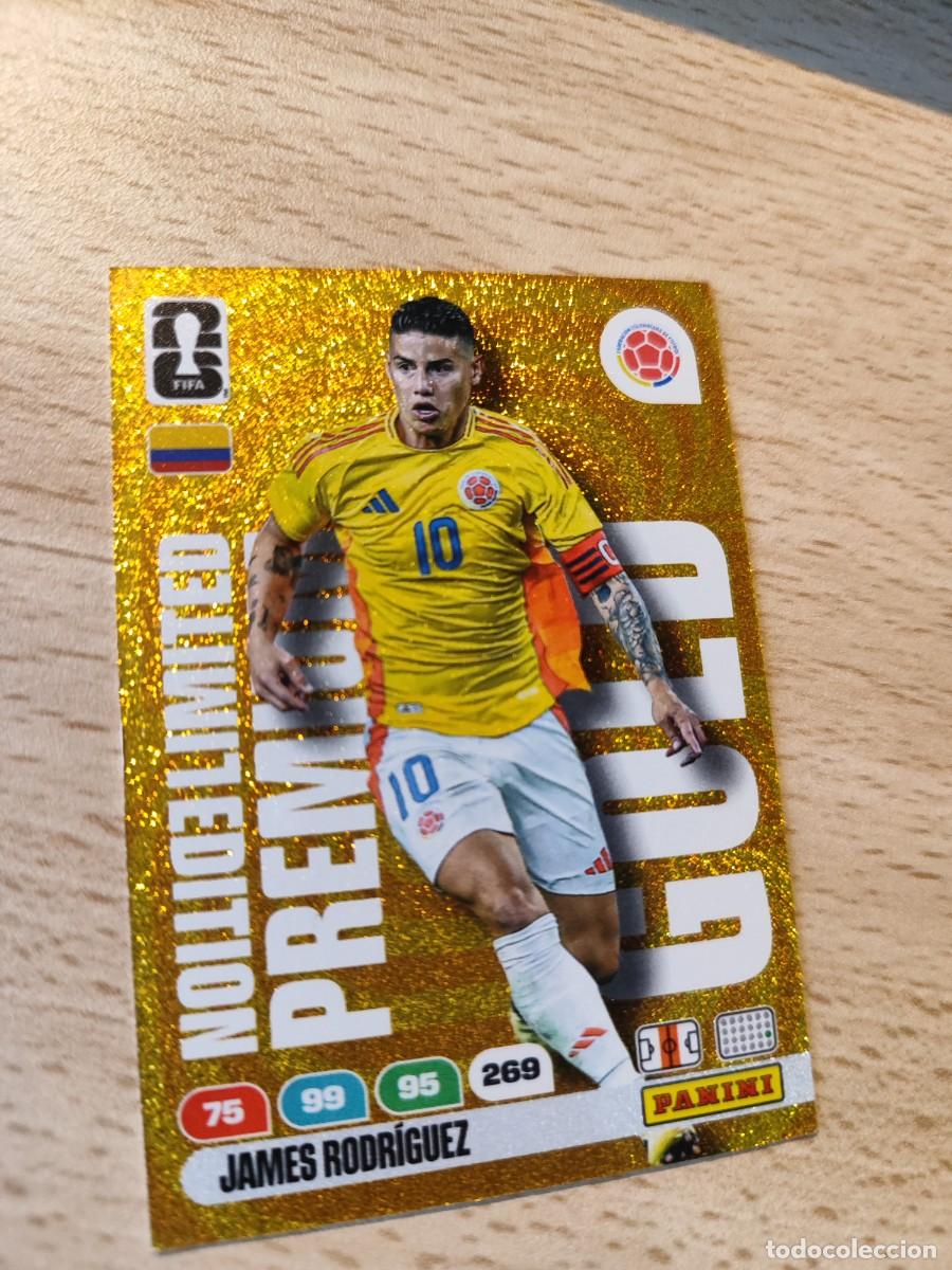 Fu&szlig;ball-Sticker: LEPG-JR WORLD CUP 2026 JAMES RODR&Iacute;GUEZ COLOMBIA LIMITED EDITION PREMIUM GOLD ADRENALYN MUNDIAL PANIN