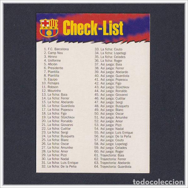 Cartes &agrave; collectionner de Football: COLECCI&Oacute;N OFICIAL FC BARCELONA 1996 1997 96 97 PANINI CHECK-LIST RONALDO NAZARIO 124 CARD LIGA BAR&Ccedil;A