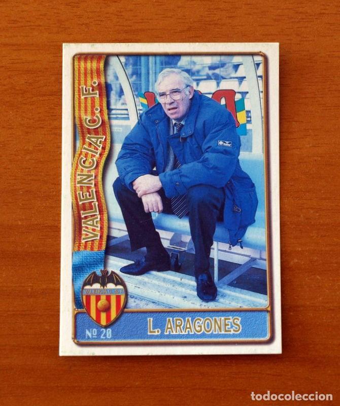 Football Stickers: Valencia -N&ordm; 20 Luis Aragon&eacute;s Entrenador -Mundicromo Las Fichas de la Liga de F&uacute;tbol 1996-1997-96-97