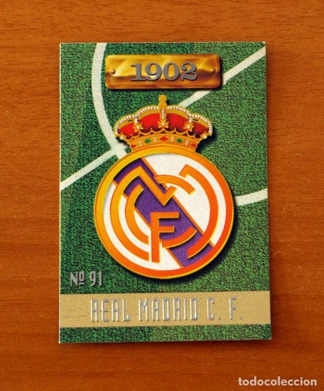 Cromos de F&uacute;tbol: Real Madrid -N&ordm; 91 Escudo -Mundicromo Las Fichas de la Liga de F&uacute;tbol 1996-1997-96-97