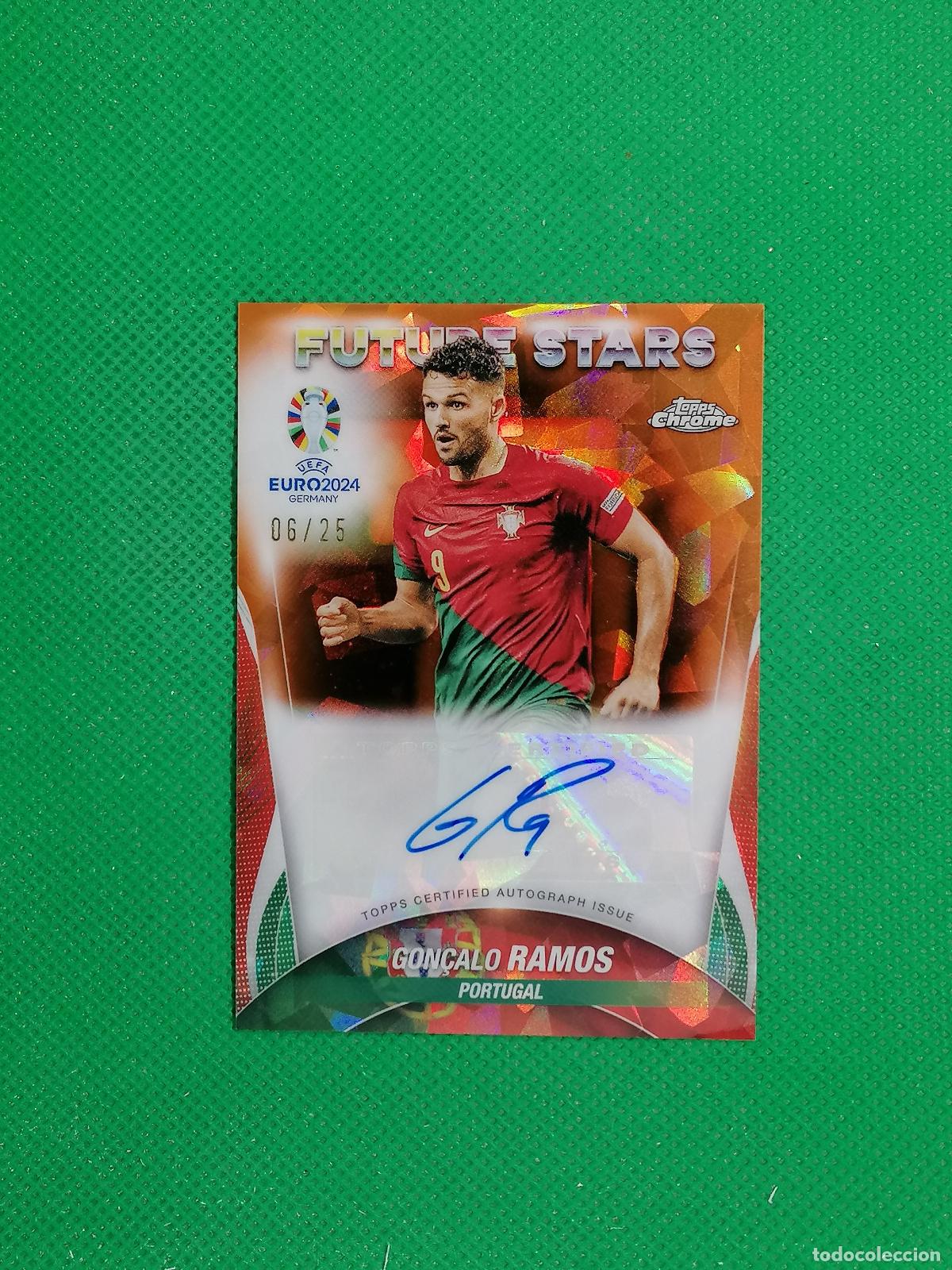 Cromos de F&uacute;tbol: GONCALO RAMOS PORTUGAL /50 FUTURE STARS AUTO AUTOGRAFH FIRMA ⚽ TOPPS CHROME UEFA EURO 2024 ⚽
