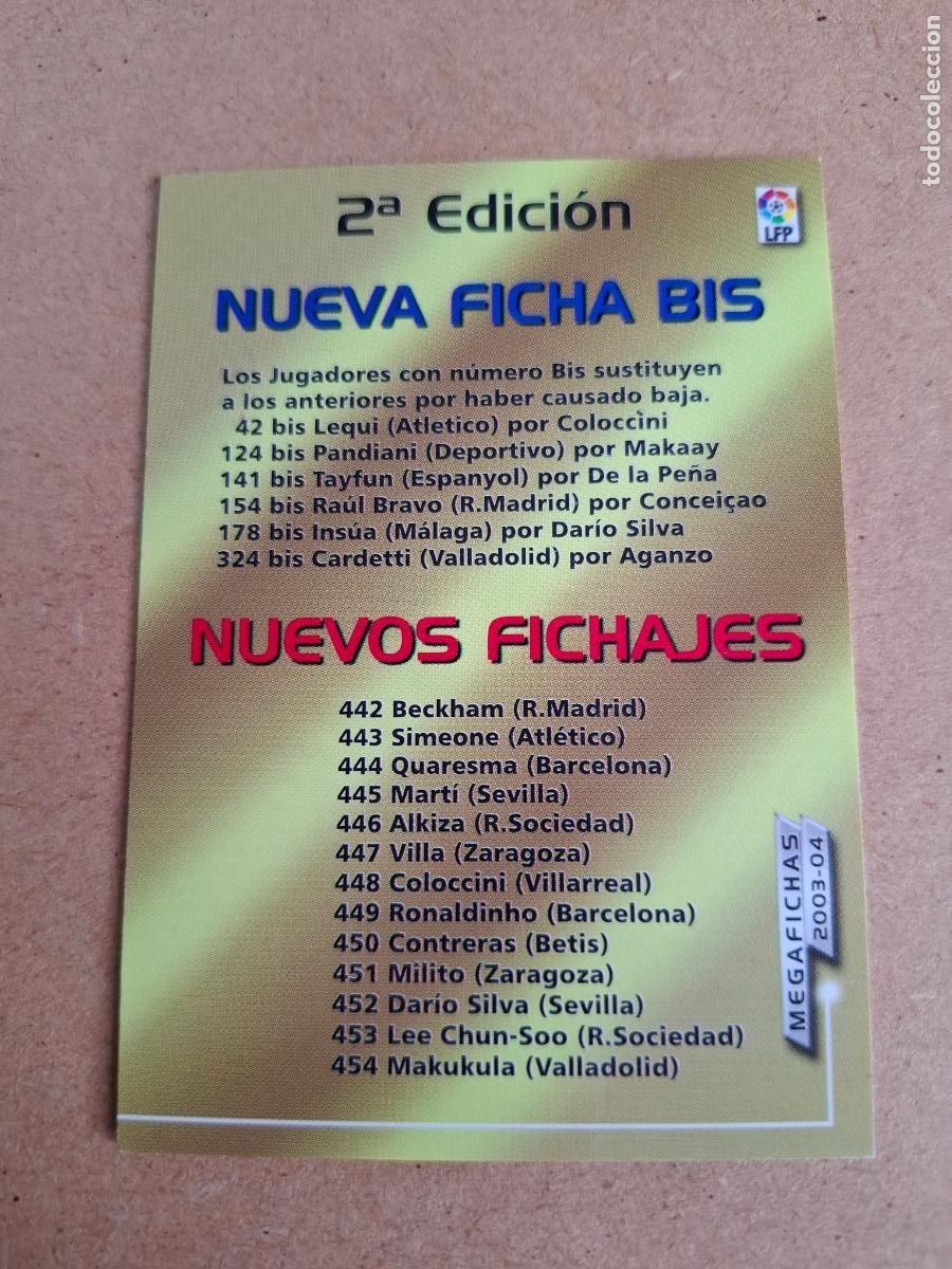 Cromos de F&uacute;tbol: MEGAFICHAS 2003 2004 03 04 - PANINI - &Iacute;NDICE 2&ordf; EDICI&Oacute;N - (CM)