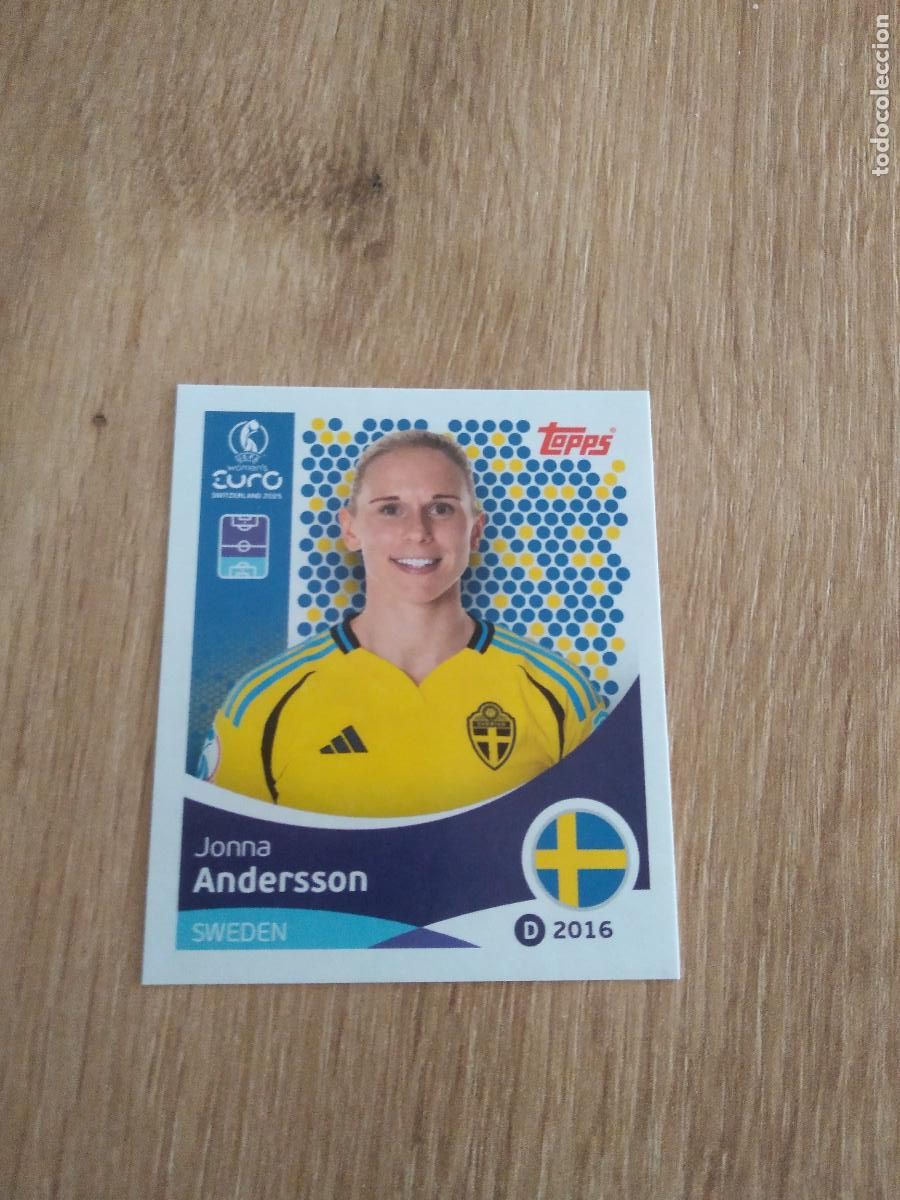 Cromos de F&uacute;tbol: 226 JONNA ANDERSSON SUECIA CROMO TOPPS EURO FEMENINA 2025 EUROCOPA FUTBOL FEMENINO UEFA WOMEN'S