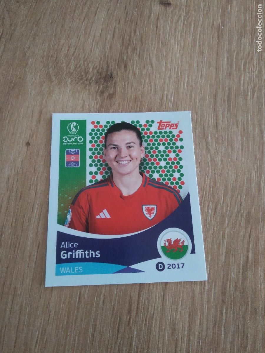 Cromos de F&uacute;tbol: 279 ALICE GRIFFITHS WALES GALES CROMO TOPPS EURO FEMENINA 2025 EUROCOPA FUTBOL FEMENINO UEFA WOMEN'S