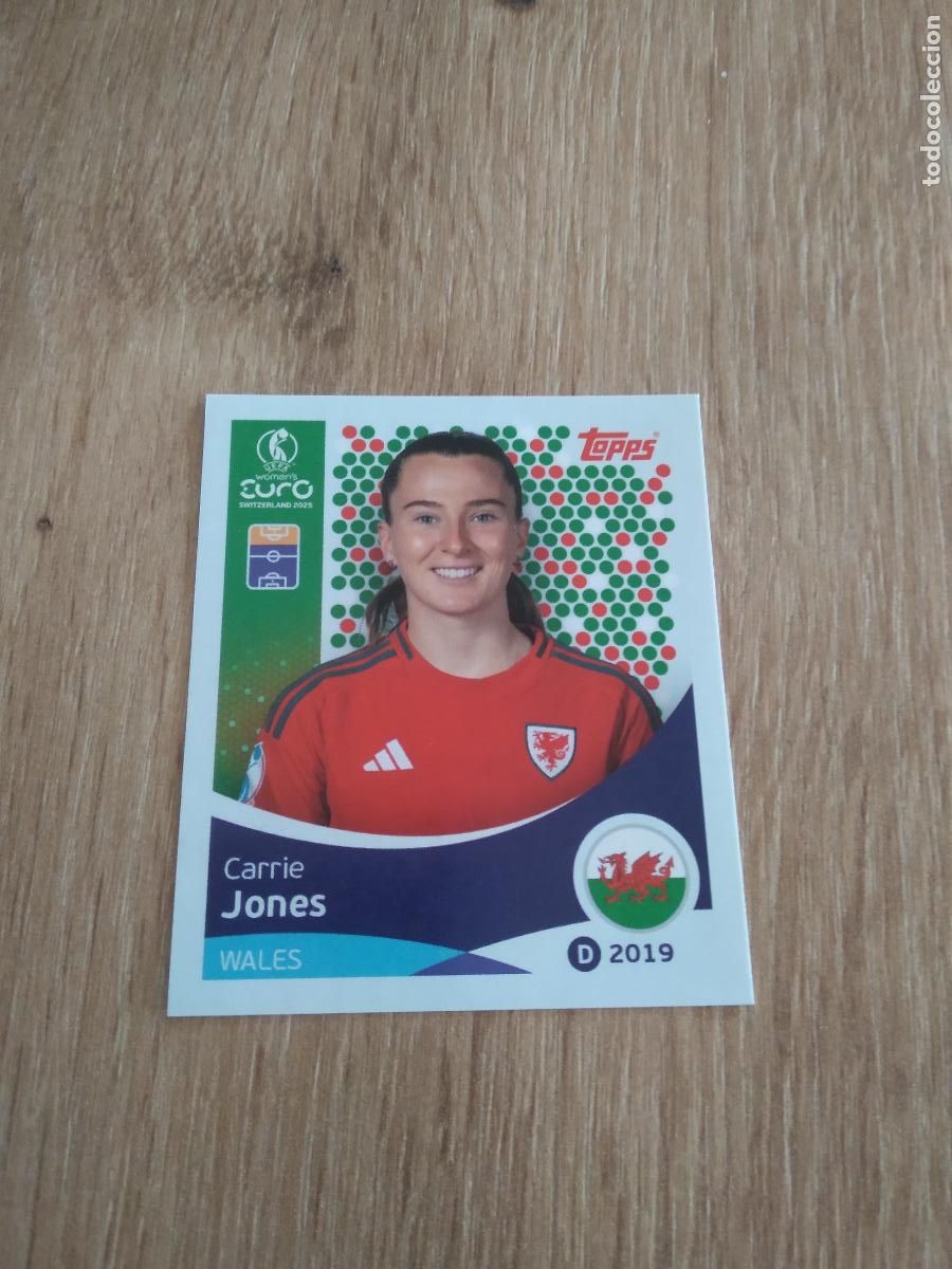 Cartes &agrave; collectionner de Football: 281 CARRIE JONES WALES GALES CROMO TOPPS EURO FEMENINA 2025 EUROCOPA FUTBOL FEMENINO UEFA WOMEN'S