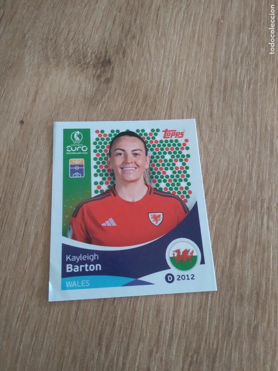Cartes &agrave; collectionner de Football: 282 BARTON WALES GALES CROMO TOPPS EURO FEMENINA 2025 EUROCOPA FUTBOL FEMENINO UEFA WOMEN'S