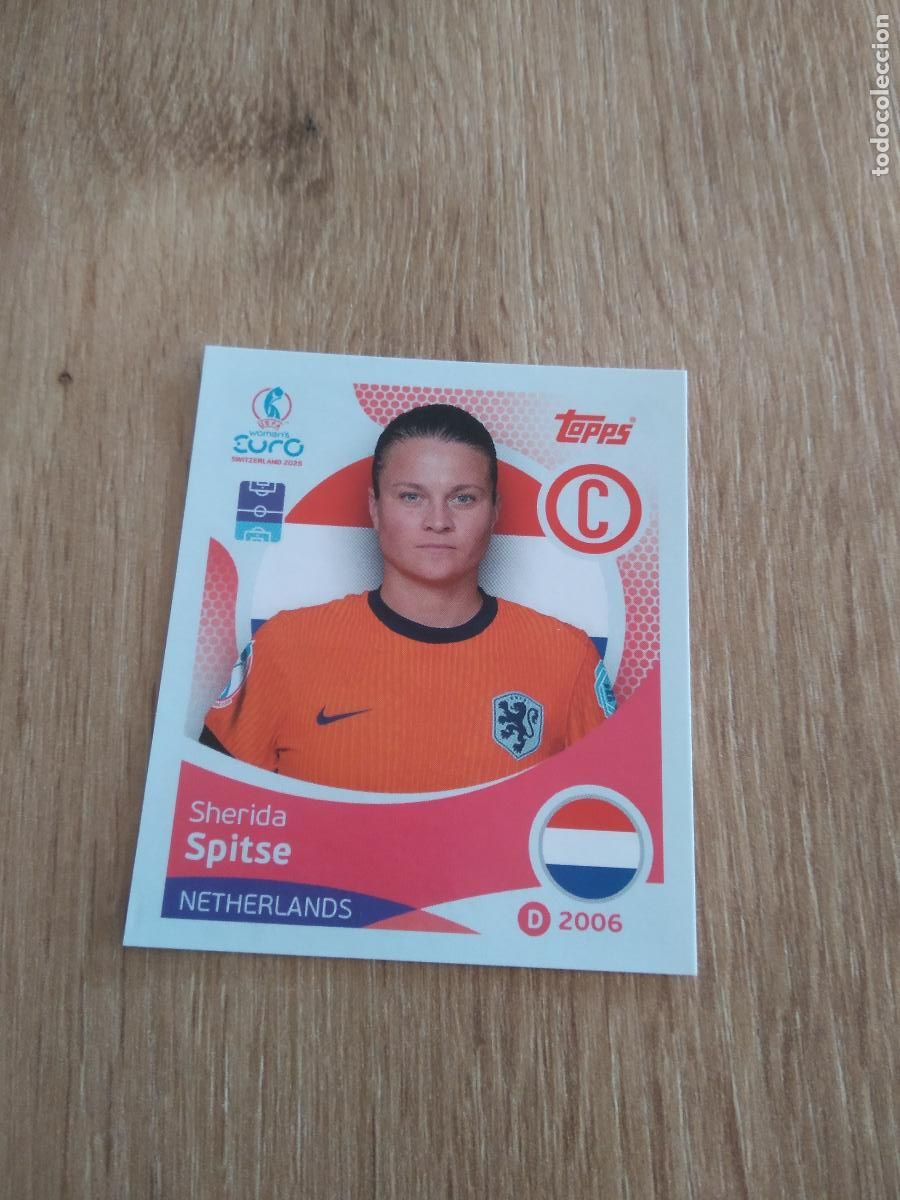 Cartes &agrave; collectionner de Football: 286 SHERIDA SPITSE PAISES BAJOS CROMO TOPPS EURO FEMENINA 2025 EUROCOPA FUTBOL FEMENINO UEFA WOMEN'S